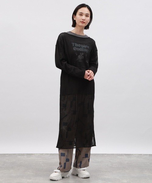 LAKOLE（ラコレ）の「メッシュワンピース長袖 / 106446（ワンピース・レディース・ブラウン/ブラック/オフホワイト・SMALL/MEDIUM）」の3枚目の写真