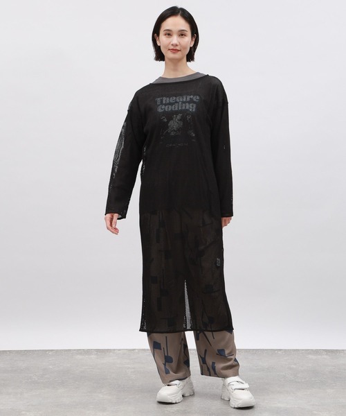 LAKOLE（ラコレ）の「メッシュワンピース長袖 / 106446（ワンピース・レディース・ブラウン/ブラック/オフホワイト・SMALL/MEDIUM）」の9枚目の写真