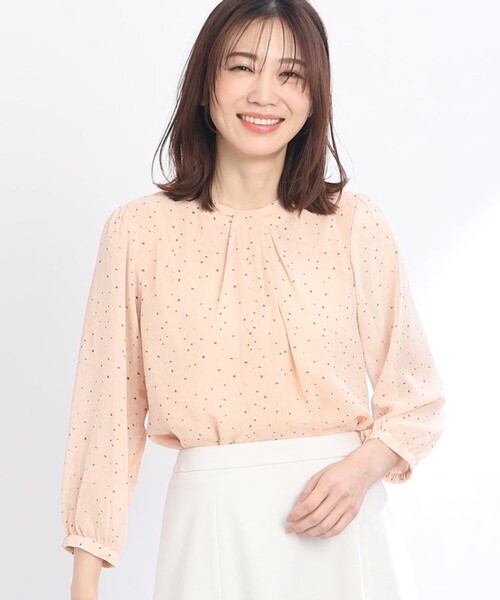 【未使用】ブラウス アッシュ セール】 【小さいサイズ】小花柄シフォンブラウス/2way/洗える