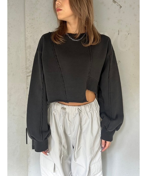 EGOIST(エゴイスト)の「切替ダメージスウェットトップス(スウェット・レディース・ブルー/ブラック/アイボリー・FREE)」の18枚目の写真