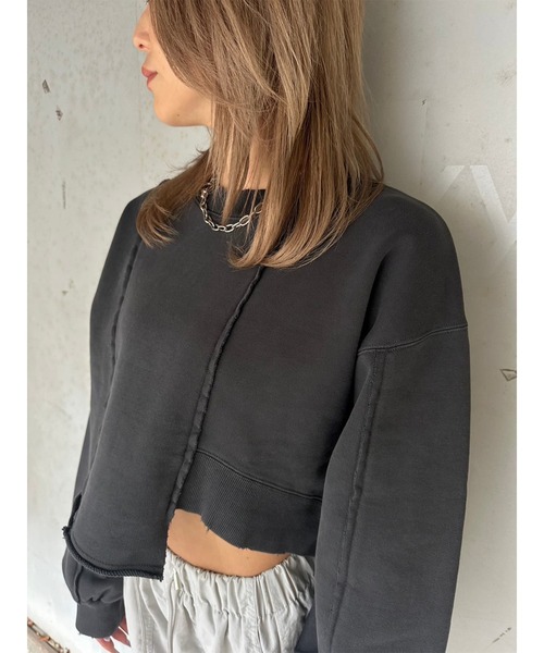 EGOIST(エゴイスト)の「切替ダメージスウェットトップス(スウェット・レディース・ブルー/ブラック/アイボリー・FREE)」の13枚目の写真