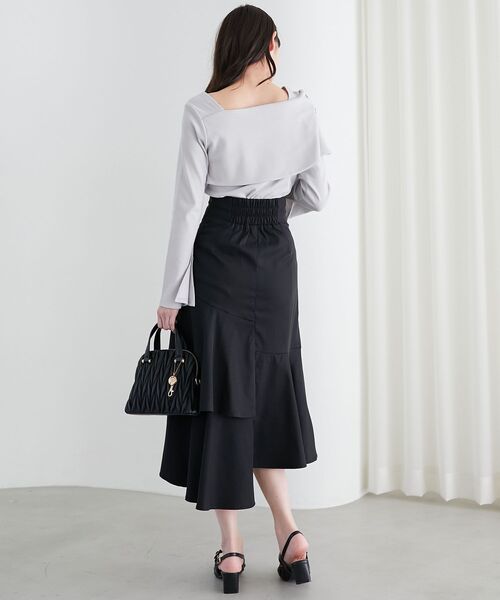 MAJESTIC LEGON（マジェスティックレゴン）の「アシメティアードスカート（スカート・レディース・アイボリー/ブラック・SMALL/MEDIUM）」の6枚目の写真