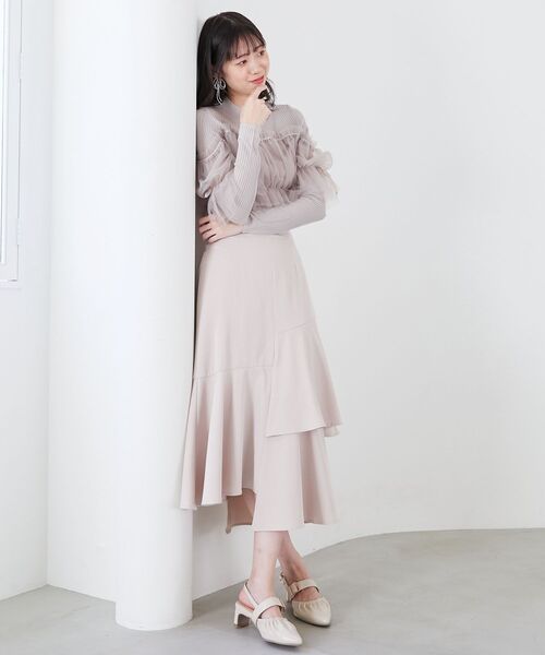 MAJESTIC LEGON（マジェスティックレゴン）の「アシメティアードスカート（スカート・レディース・アイボリー/ブラック・SMALL/MEDIUM）」の11枚目の写真