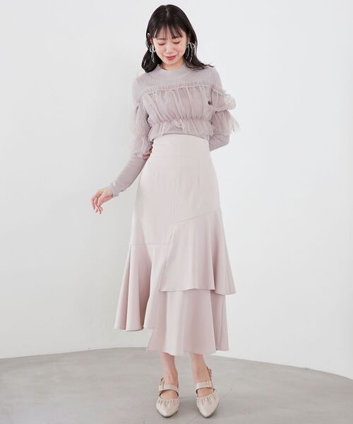 MAJESTIC LEGON（マジェスティックレゴン）の「アシメティアードスカート（スカート・レディース・アイボリー/ブラック・SMALL/MEDIUM）」の12枚目の写真