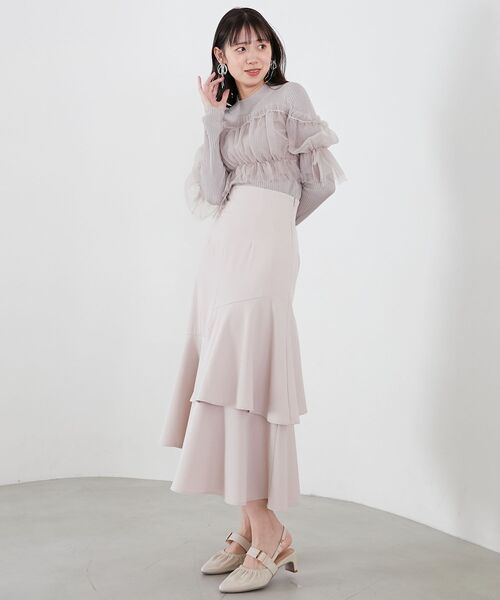 MAJESTIC LEGON（マジェスティックレゴン）の「アシメティアードスカート（スカート・レディース・アイボリー/ブラック・SMALL/MEDIUM）」の13枚目の写真