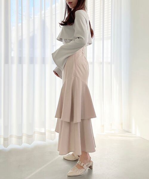 MAJESTIC LEGON（マジェスティックレゴン）の「アシメティアードスカート（スカート・レディース・アイボリー/ブラック・SMALL/MEDIUM）」の18枚目の写真