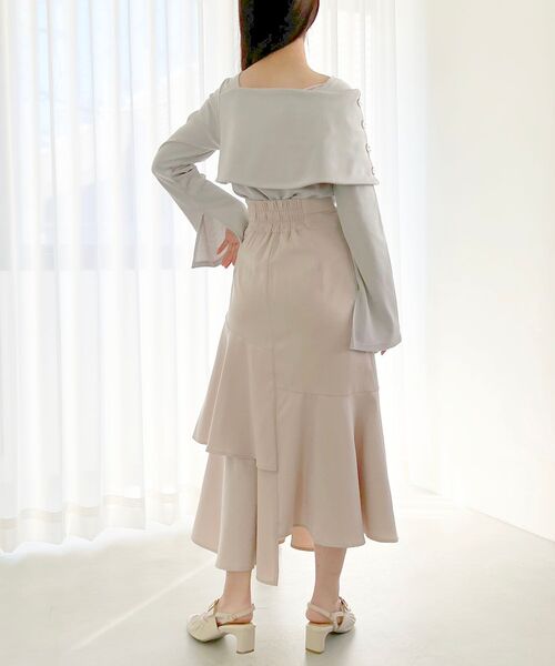 MAJESTIC LEGON（マジェスティックレゴン）の「アシメティアードスカート（スカート・レディース・アイボリー/ブラック・SMALL/MEDIUM）」の19枚目の写真