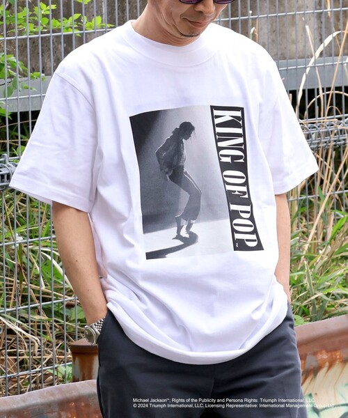 GOOD ROCK SPEED(グッドロックスピード)の「MICHAEL JACKSON PHOTO TEE by GOOD ROCK SPEED(Tシャツ/カットソー・メンズ・ホワイト/スミクロ/ホワイト系その他/ブラック/ブラック系その他・S/M/L)」の3枚目の写真