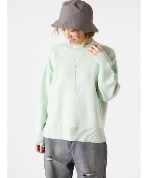 Lugnoncure（ルノンキュール）の「コットンタッチクルーネックニット（ニット/セーター・レディース・ネイビー/ミント/イエロー/グレー/オフホワイト・F）」の6枚目の写真