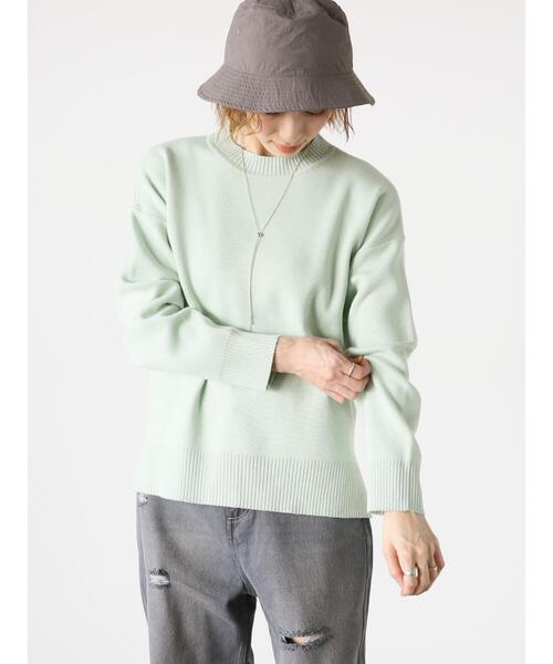 Lugnoncure（ルノンキュール）の「コットンタッチクルーネックニット（ニット/セーター・レディース・ネイビー/ミント/イエロー/グレー/オフホワイト・F）」の9枚目の写真
