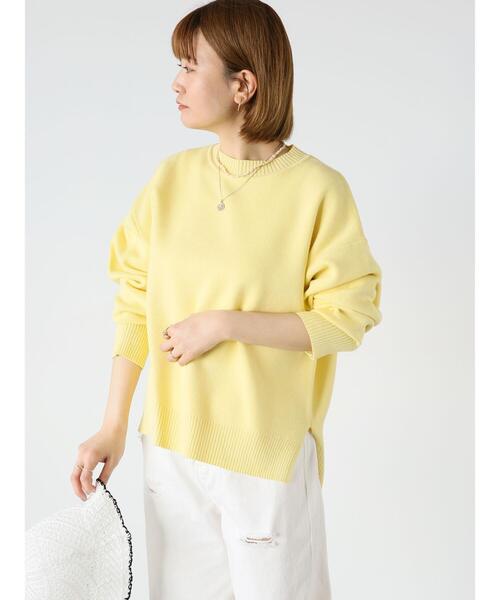 Lugnoncure（ルノンキュール）の「コットンタッチクルーネックニット（ニット/セーター・レディース・ネイビー/ミント/イエロー/グレー/オフホワイト・F）」の13枚目の写真