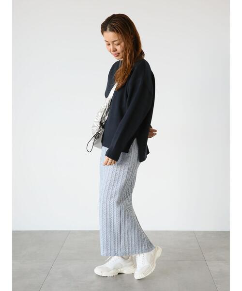 Lugnoncure（ルノンキュール）の「コットンタッチクルーネックニット（ニット/セーター・レディース・ネイビー/ミント/イエロー/グレー/オフホワイト・F）」の15枚目の写真