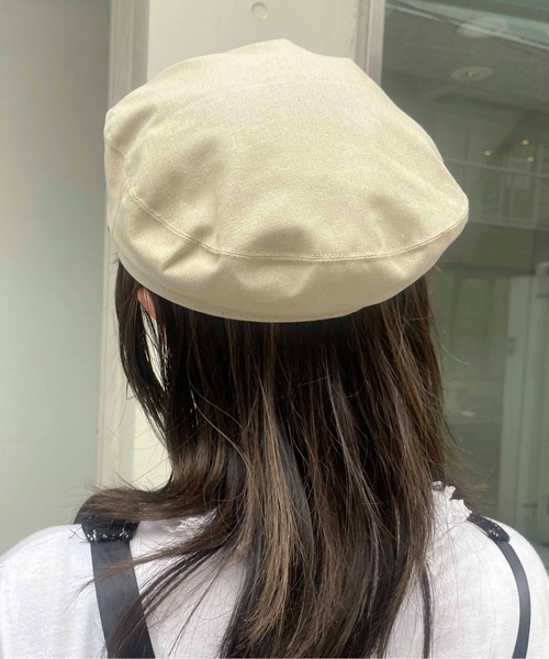 Casselini（キャセリーニ）の「Casselini(キャセリーニ)ポイントレザーキャスケット（キャスケット・レディース・ブラック/ライトベージュ/ホワイト・FREE）」の6枚目の写真