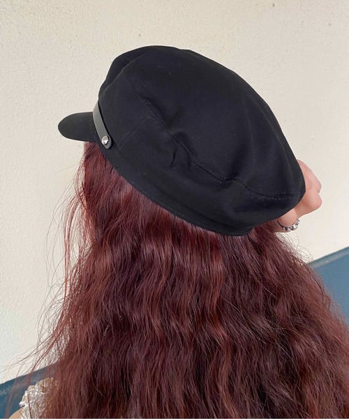 Casselini（キャセリーニ）の「Casselini(キャセリーニ)ポイントレザーキャスケット（キャスケット・レディース・ブラック/ライトベージュ/ホワイト・FREE）」の5枚目の写真