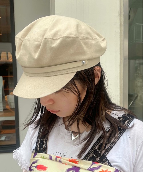 Casselini（キャセリーニ）の「Casselini(キャセリーニ)ポイントレザーキャスケット（キャスケット・レディース・ブラック/ライトベージュ/ホワイト・FREE）」の17枚目の写真