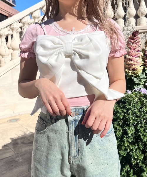 ビッグリボンキャミソール MORE self LOVE（モアセルフラブ）の「ビッグリボンキャミソール