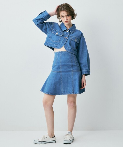 DEICY（デイシー）の「デニムフレアミニスカート（デニムスカート・レディース・ライトブルー/アイボリー・0/1）」の21枚目の写真