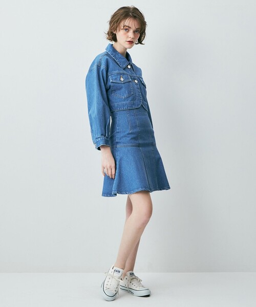 DEICY（デイシー）の「デニムフレアミニスカート（デニムスカート・レディース・ライトブルー/アイボリー・0/1）」の17枚目の写真