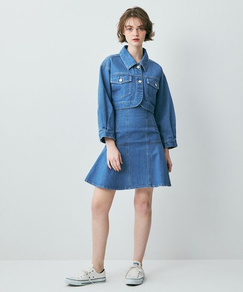 DEICY（デイシー）の「デニムフレアミニスカート（デニムスカート・レディース・ライトブルー/アイボリー・0/1）」の18枚目の写真