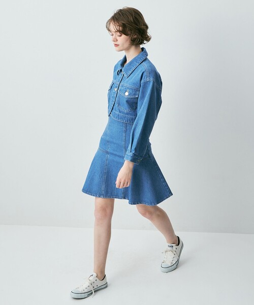 DEICY（デイシー）の「デニムフレアミニスカート（デニムスカート・レディース・ライトブルー/アイボリー・0/1）」の12枚目の写真