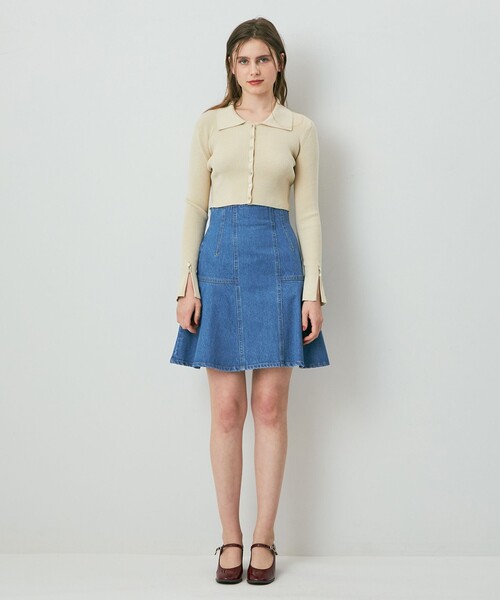 DEICY（デイシー）の「デニムフレアミニスカート（デニムスカート・レディース・ライトブルー/アイボリー・0/1）」の14枚目の写真