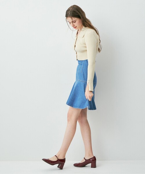 DEICY（デイシー）の「デニムフレアミニスカート（デニムスカート・レディース・ライトブルー/アイボリー・0/1）」の16枚目の写真