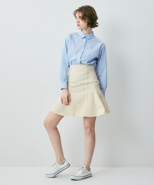 DEICY（デイシー）の「デニムフレアミニスカート（デニムスカート・レディース・ライトブルー/アイボリー・0/1）」の7枚目の写真