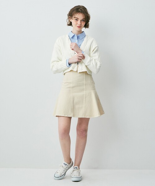 DEICY（デイシー）の「デニムフレアミニスカート（デニムスカート・レディース・ライトブルー/アイボリー・0/1）」の10枚目の写真