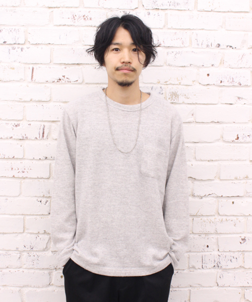 CIAOPANIC(チャオパニック)の「【Ciaopanic】 ミル起毛クルーネック(Tシャツ/カットソー・メンズ・アイボリー/グレー/ネイビー/ライトグレー・LARGE/MEDIUM)」の2枚目の写真