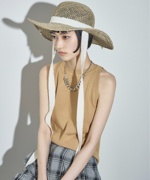 THE YOn（ザヨン）の「リボンアクセントペーパーガルボハット（ハット・レディース・アイボリー/ブラック・FREE）」の12枚目の写真