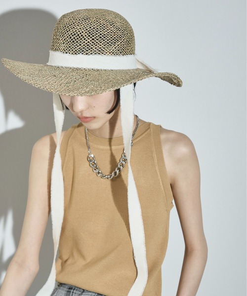 THE YOn（ザヨン）の「リボンアクセントペーパーガルボハット（ハット・レディース・アイボリー/ブラック・FREE）」の13枚目の写真