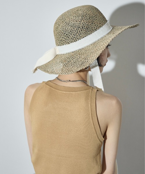 THE YOn（ザヨン）の「リボンアクセントペーパーガルボハット（ハット・レディース・アイボリー/ブラック・FREE）」の14枚目の写真