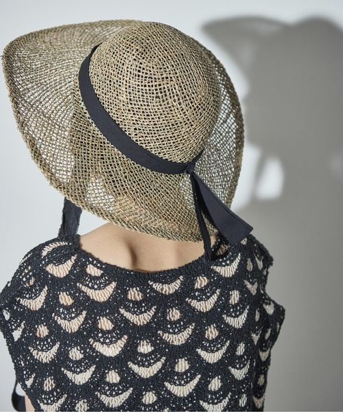 THE YOn（ザヨン）の「リボンアクセントペーパーガルボハット（ハット・レディース・アイボリー/ブラック・FREE）」の5枚目の写真