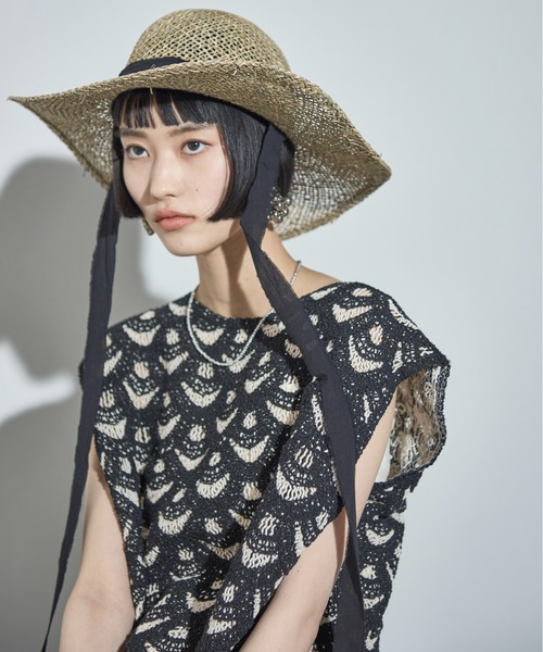 THE YOn（ザヨン）の「リボンアクセントペーパーガルボハット（ハット・レディース・アイボリー/ブラック・FREE）」の8枚目の写真