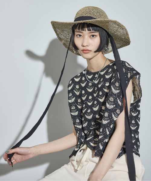 THE YOn（ザヨン）の「リボンアクセントペーパーガルボハット（ハット・レディース・アイボリー/ブラック・FREE）」の9枚目の写真