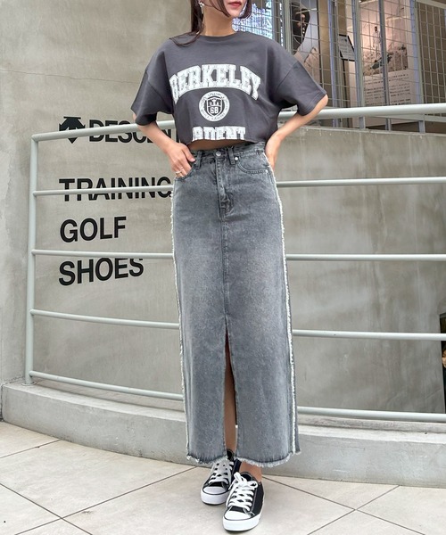 INGNI（イング）の「サイドフリンジデニムロングスカート（デニムスカート・レディース・ブルー系その他/ライトグレー・M）」の5枚目の写真