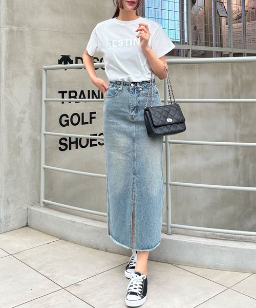 INGNI（イング）の「サイドフリンジデニムロングスカート（デニムスカート・レディース・ブルー系その他/ライトグレー・M）」の18枚目の写真