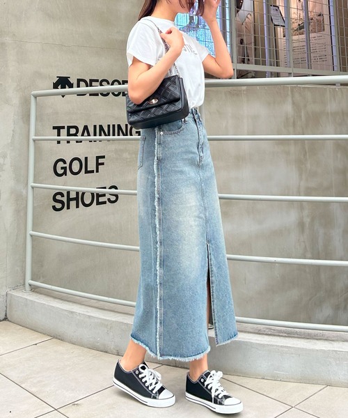 INGNI（イング）の「サイドフリンジデニムロングスカート（デニムスカート・レディース・ブルー系その他/ライトグレー・M）」の20枚目の写真