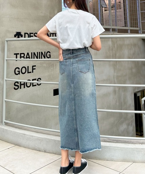 INGNI（イング）の「サイドフリンジデニムロングスカート（デニムスカート・レディース・ブルー系その他/ライトグレー・M）」の21枚目の写真