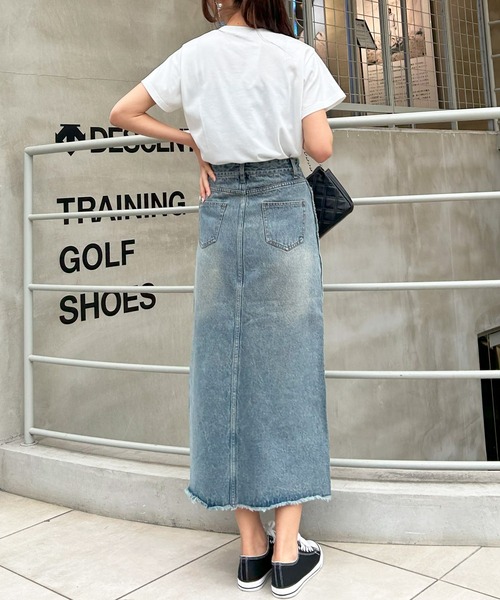 INGNI（イング）の「サイドフリンジデニムロングスカート（デニムスカート・レディース・ブルー系その他/ライトグレー・M）」の22枚目の写真