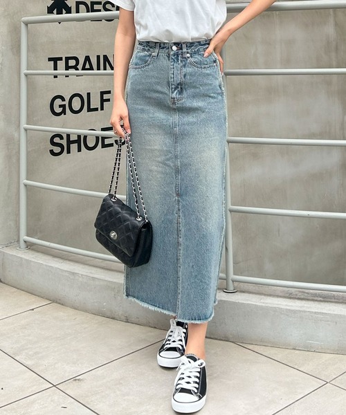 INGNI（イング）の「サイドフリンジデニムロングスカート（デニムスカート・レディース・ブルー系その他/ライトグレー・M）」の16枚目の写真