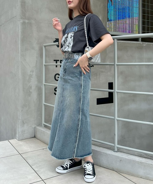 INGNI（イング）の「サイドフリンジデニムロングスカート（デニムスカート・レディース・ブルー系その他/ライトグレー・M）」の12枚目の写真