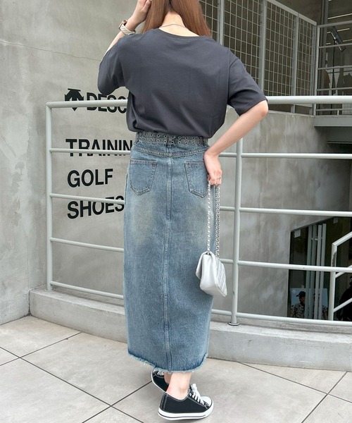 INGNI（イング）の「サイドフリンジデニムロングスカート（デニムスカート・レディース・ブルー系その他/ライトグレー・M）」の15枚目の写真