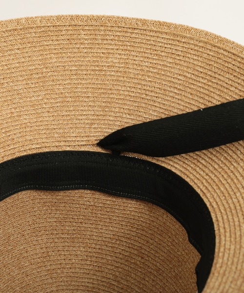 新品未使用♡ジョリーミニョン　リボン付き　黒とベージュの麦わら帽子　タグ付き♡ 新品未使用♡ジョリーミニョン リボン付き 黒とベージュの麦わら帽子