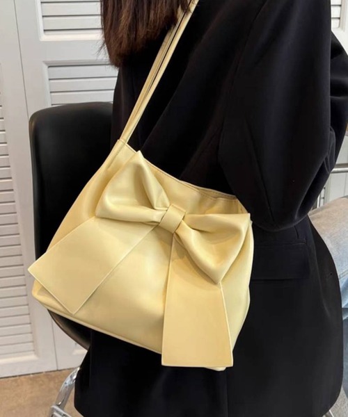pumpkin port（パンプキンポート）の「リボン付き トートBAG（トートバッグ・レディース・ブラック/アイボリー/ピンク/イエロー・FREE）」の14枚目の写真