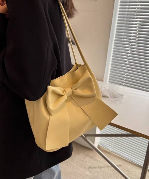 pumpkin port（パンプキンポート）の「リボン付き トートBAG（トートバッグ・レディース・ブラック/アイボリー/ピンク/イエロー・FREE）」の15枚目の写真