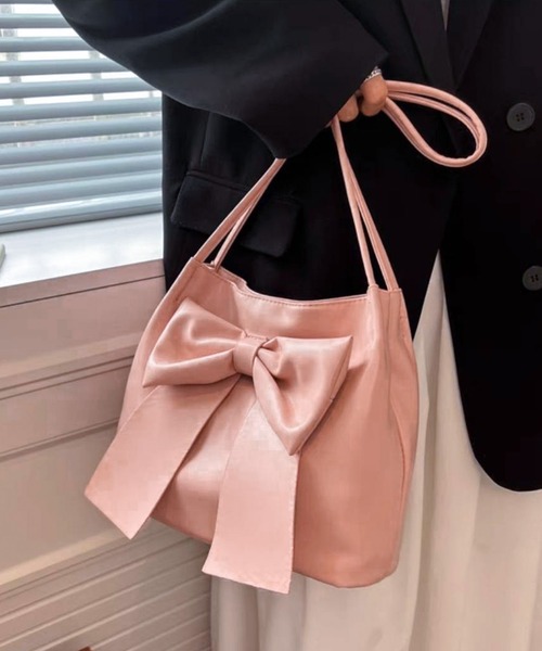 pumpkin port（パンプキンポート）の「リボン付き トートBAG（トートバッグ・レディース・ブラック/アイボリー/ピンク/イエロー・FREE）」の18枚目の写真