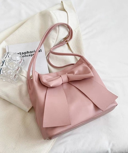 pumpkin port（パンプキンポート）の「リボン付き トートBAG（トートバッグ・レディース・ブラック/アイボリー/ピンク/イエロー・FREE）」の19枚目の写真
