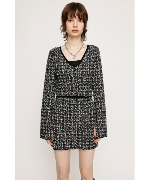 SLY（スライ）の「【限定展開】TWEED KNIT S/SK ツイード ニット ショート スカート（スカート・レディース・ブルー系その他/ブラック系その他2・FREE）」の3枚目の写真