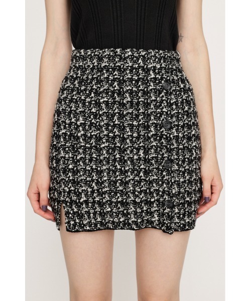 SLY（スライ）の「【限定展開】TWEED KNIT S/SK ツイード ニット ショート スカート（スカート・レディース・ブルー系その他/ブラック系その他2・FREE）」の5枚目の写真